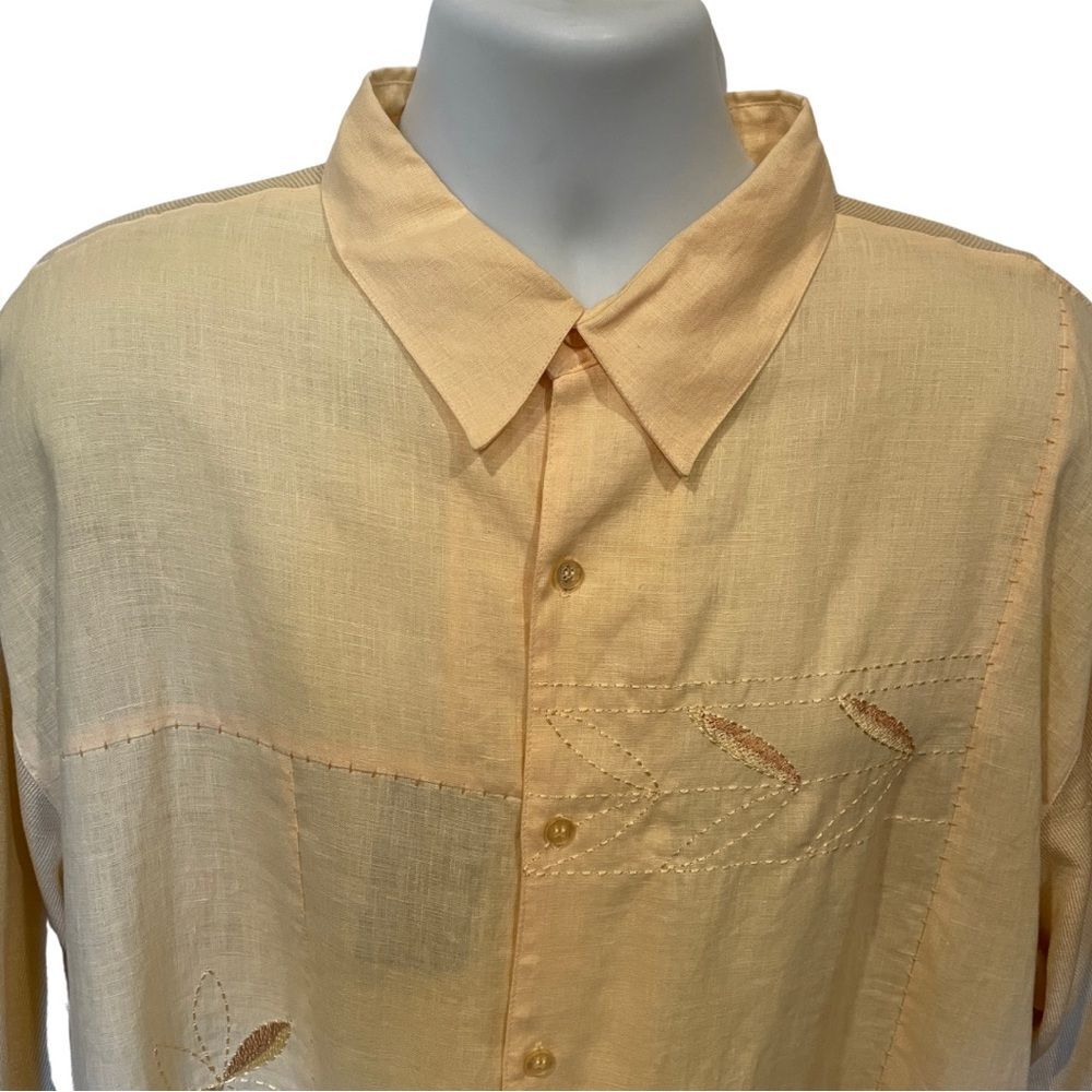 Vintage Pelle Pelle Marc Buchanan Men’s Silk & Linen Shirt 3XL - Picture 3 of 9
